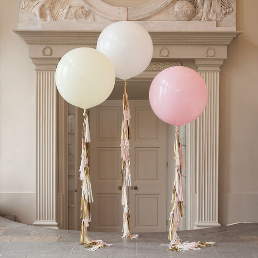 Jumbo Helium Balloon with Tassle Accent Bundle